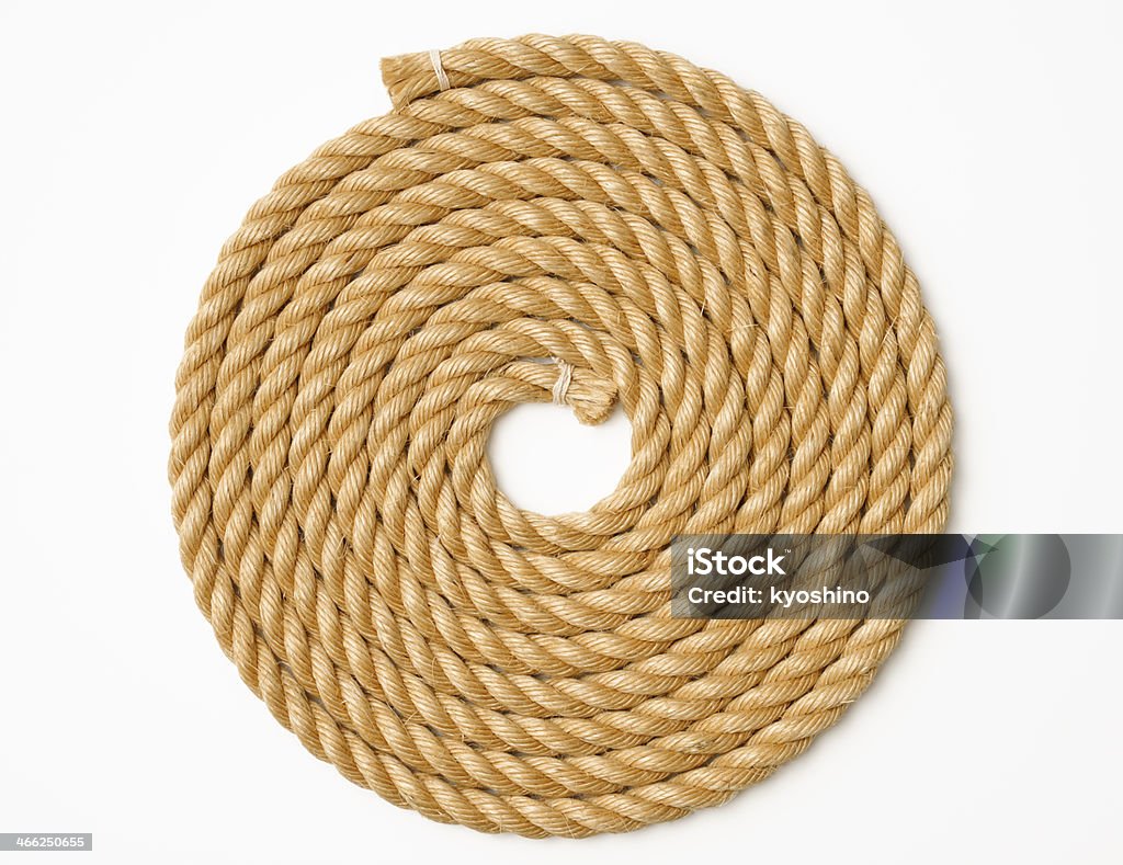絶縁ショットのスパイラルたブラウンのロープを白背景 - 円形のロイヤリティフリーストックフォト