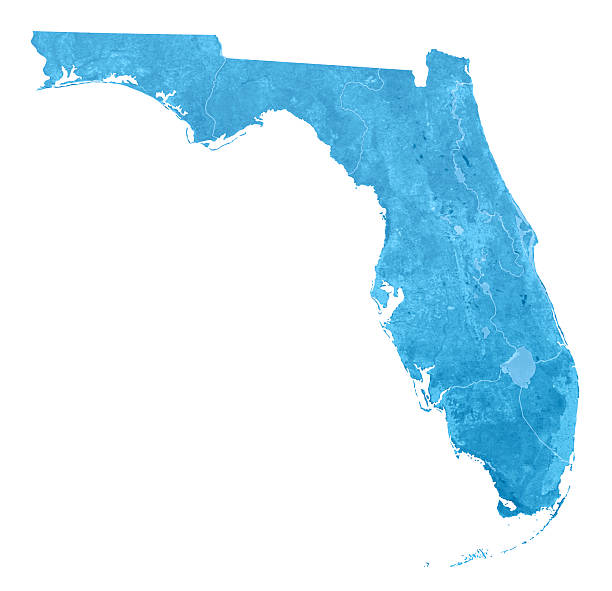 Florida Topographic Map Isolated stock photo