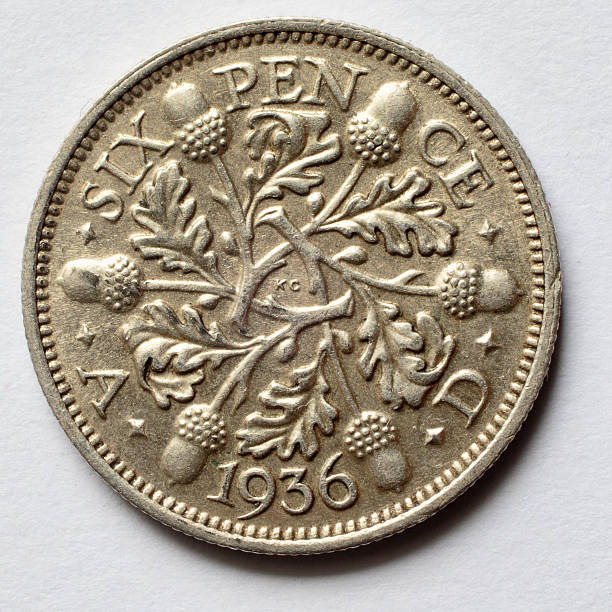 istock King George V 1936 silver sixpence reverse 466251050