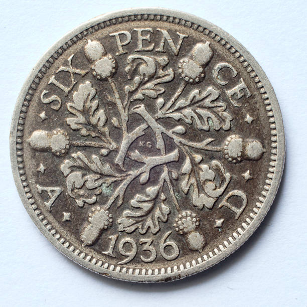 istock King George V 1936 silver sixpence reverse 466251054