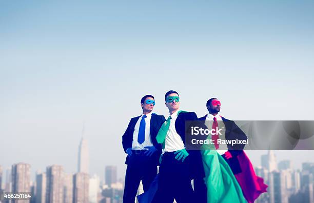 Superhero Businessmen Environment New York Concept Stock Photo - Download Image Now - 2015, Adult, African Ethnicity