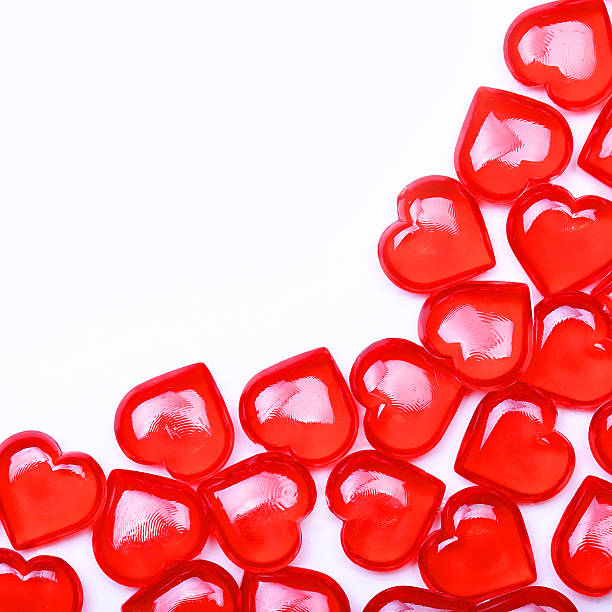 istock Red Hearts isolated on white with space for the text 466251803