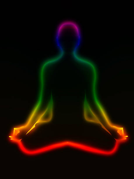 Meditation, chakras stock photo