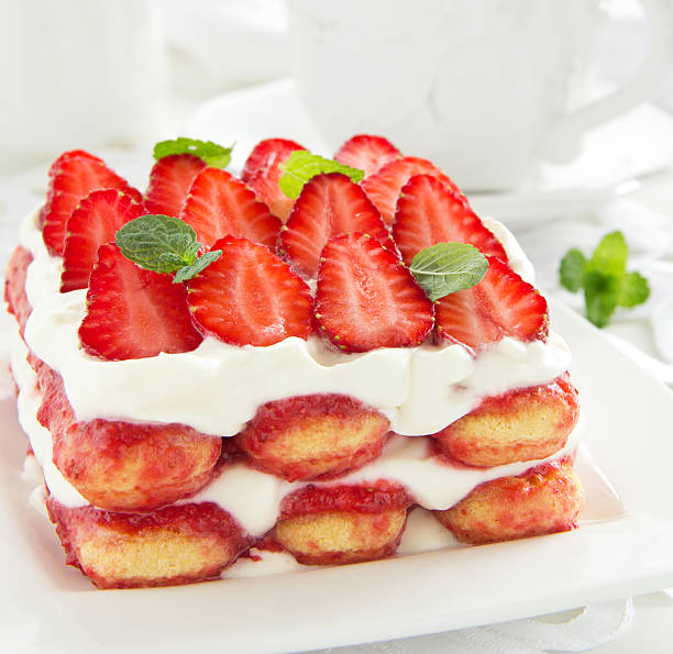 istock Strawberry tiramisu with mascarpone. 466252765