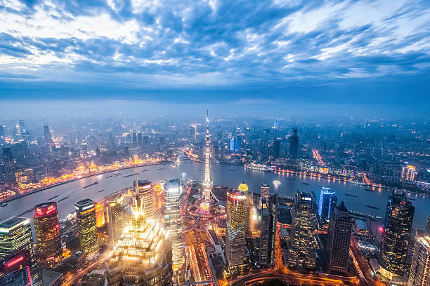 istock magic city of shanghai in nightfall 466254588