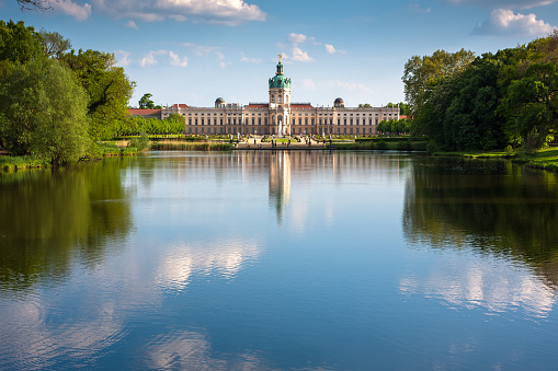 Berlin, Germany - April 30, 2014: Charlottenburg Castle. View from the garden. Charlottenburg Palace, the only surviving royal residence in the city dating back to the time of the Hohenzollern family.