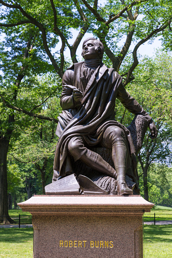 Central Park Robert Burns statue Manhattan New York US