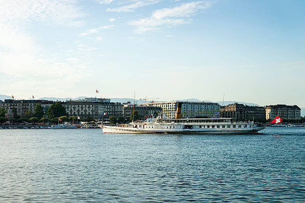 istock Steamer in Geneva Lake and quay Mont Blanc 466256034