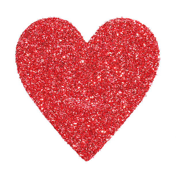 istock Glitter Red Heart isolated on white. Valentines Day 466256291