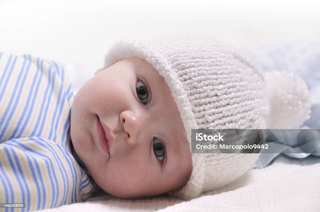 Cute Baby Cute baby with white hat Baby - Human Age Stock Photo