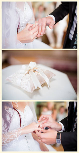 istock the bride and groom exchange rings 466261094