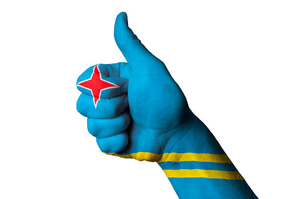 istock aruba national flag thumbs up gesture for excellence 466261978