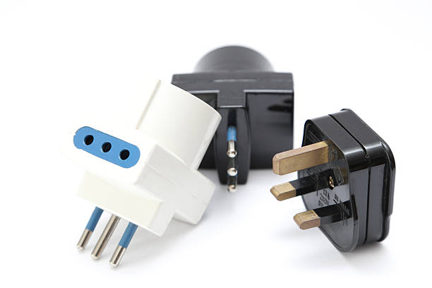 istock Power cord with plugs and sockets 466265240