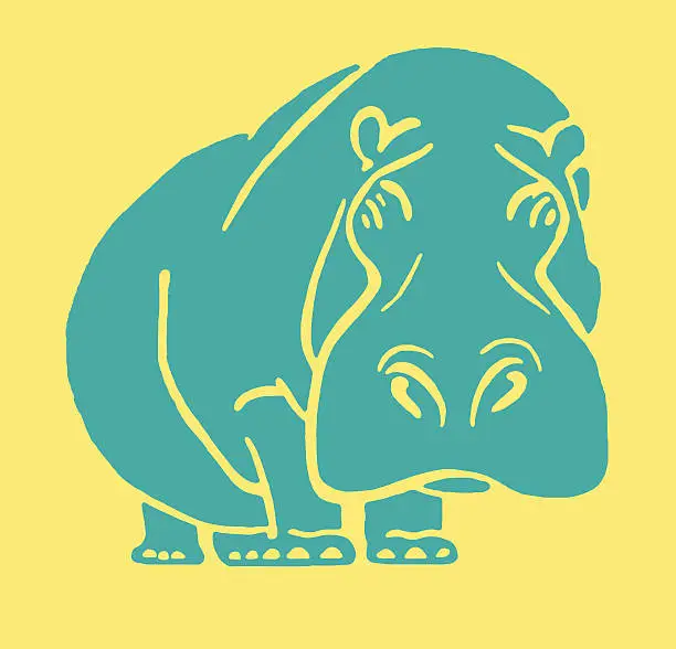 Vector illustration of Hippopotamus
