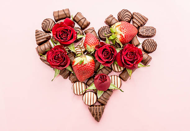 istock Valentine Chocolates Arranged in Heart Shape 466266477