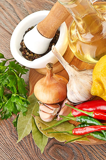 istock Fresh cooking ingredients with olive oil 466266505