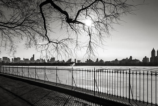 istock Black & White cityscape in winter - Manhattan skyline 466266684