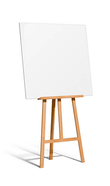 Art is what you make of it... Blank canvas on easel isolated easel stock pictures, royalty-free photos & images