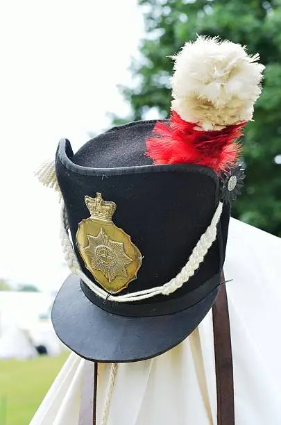 English redcoat hat on tent
