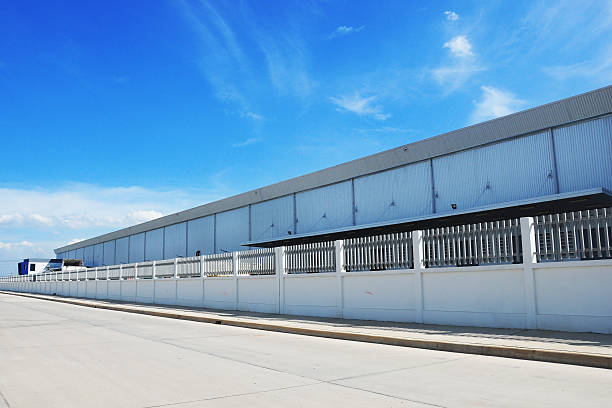 istock Warehouse building with beautiful blue sky 466271926