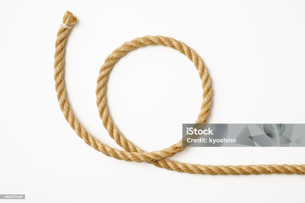 絶縁ショットブラウンのロープを白背景ループ - ねじれたのロイヤリティフリーストックフォト