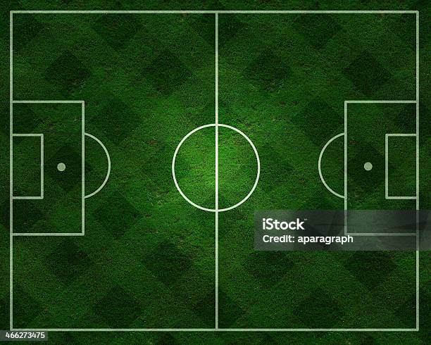 Fußballplatz Mit Echten Gress Struktur Stockfoto und mehr Bilder von Fotografie - Fotografie, Fußball, Fußballmannschaft