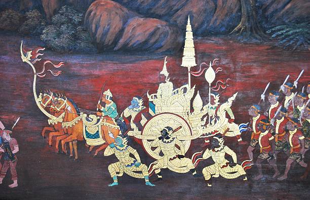 istock Thai Ancient Art at temple  in Thailand 466273676