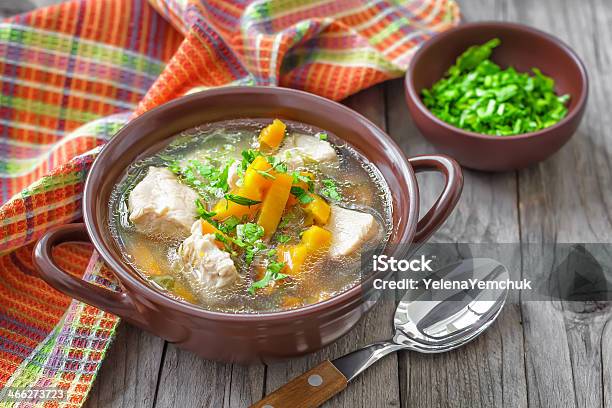 Meat Soup Stock Photo - Download Image Now - Chicken - Bird, Chicken Meat, Vegetable Soup