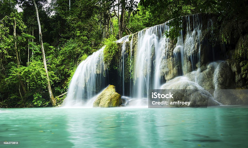 erawan waterfall national park erawan waterfall natioanl park in thailand Autumn Stock Photo