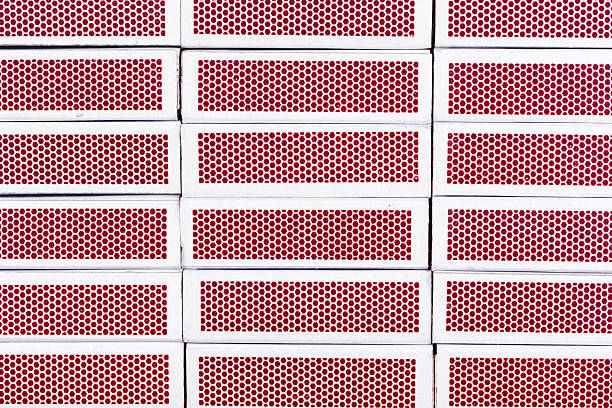 Macro Matchbox Texture stacked boxes of matches in a row matchbox stock pictures, royalty-free photos & images