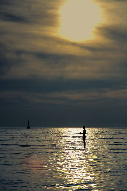 beach sunset stock photo