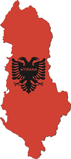 Vector illustration of Flag Of Albania