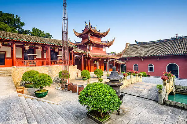 Fuzhou, China at Yongquan Temple on Gu Shan Mountain.