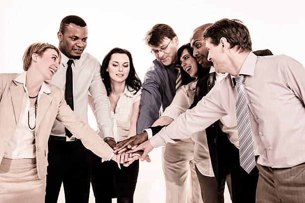 istock Business group with their hands together 466281794