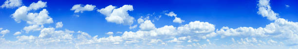 istock A panorama of the cloudy blue sky 466284370