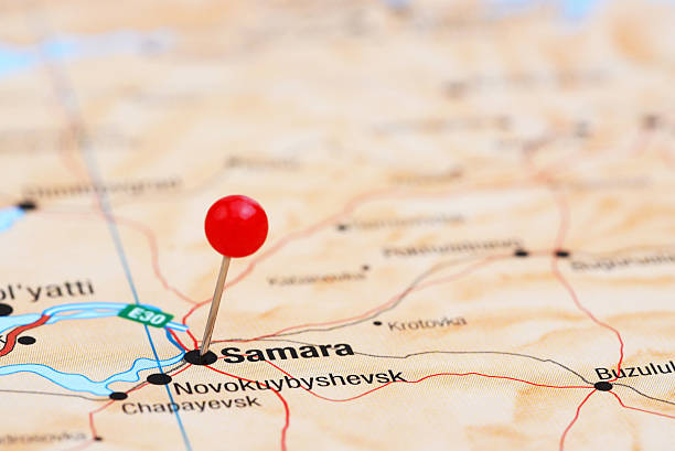 istock Samara pinned on a map of europe 466286618