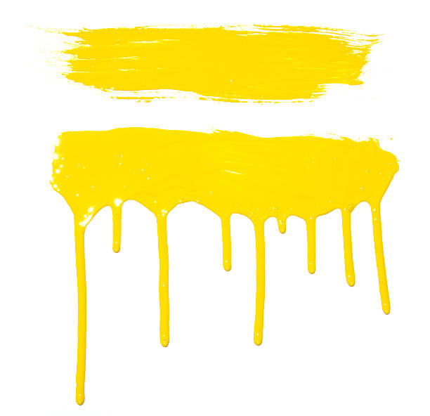 istock Two yellow paintbrush strokes of various thicknesses 466288824