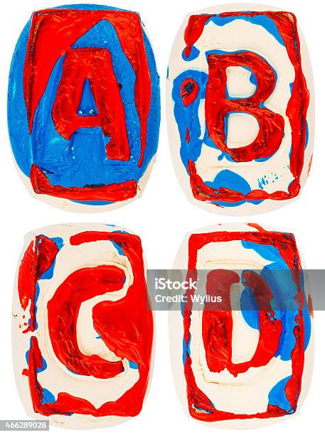 Colorful Handmade Of White Clay Letters Stock Photo - Download Image Now - 2015, Acrylic Painting, Alphabet