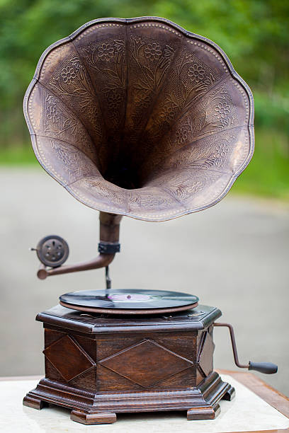 istock Old Gramaphone with green backround outdoor 466290736