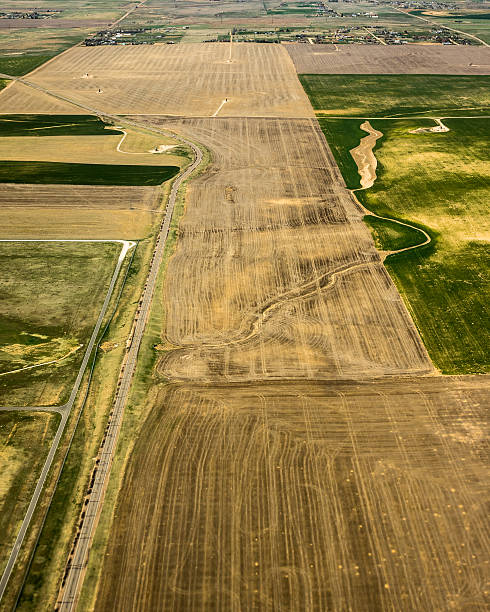 istock Aerial view of agricultural fields 466296288