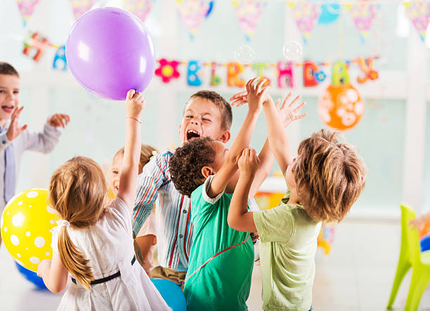 istock Playful children on a birthday party. 466296858