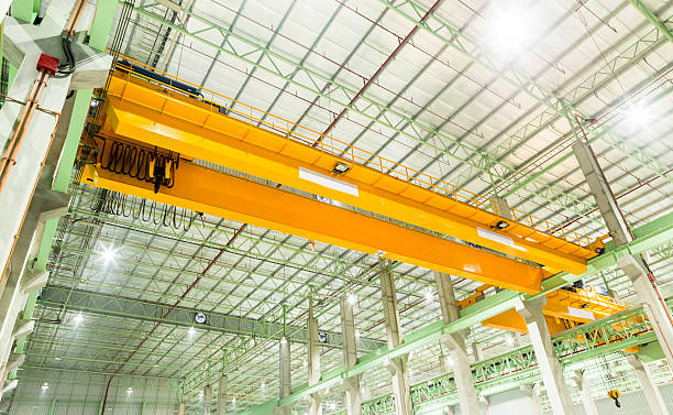 Factory overhead crane stock photo
