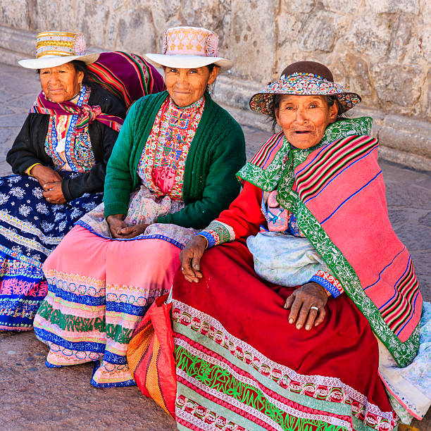 istock Peruvian women in national clothing, Chivay, Peru 466299568