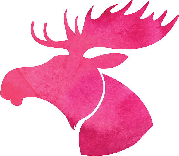 Moose head. watercolor silhouette vector art illustration