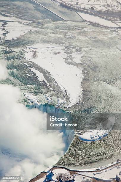 Frozen Niagara Falls Aerial View Stock Photo - Download Image Now - 2015, Aerial View, Buffalo - New York State