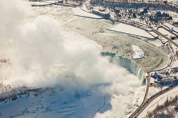 istock Frozen Niagara Falls Aerial View 466300362