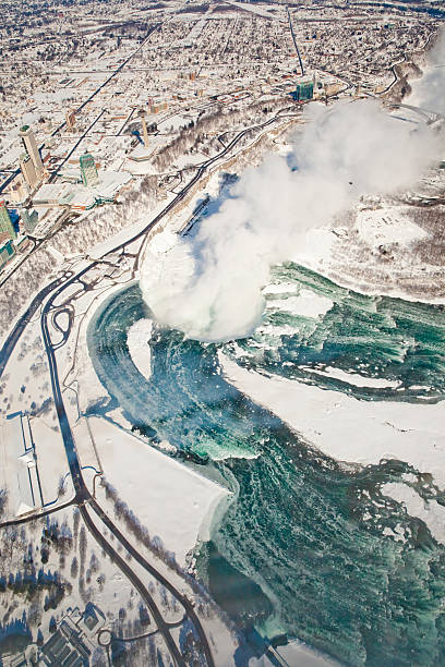 istock Frozen Niagara Falls Aerial View 466300392