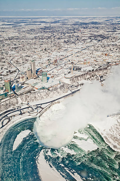 istock Frozen Niagara Falls Aerial View 466300402