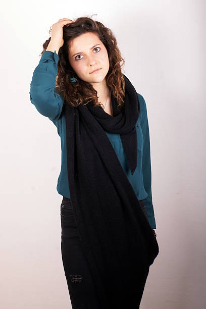 istock Girl with black scarf 466301534