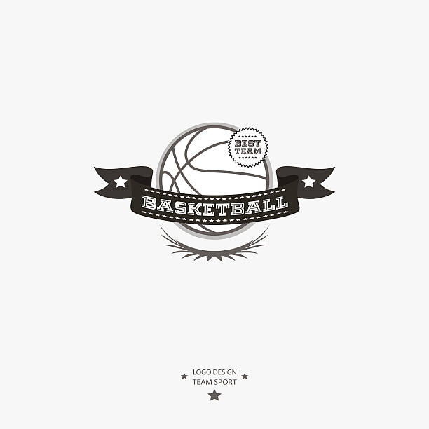 istock Basketball emblem, logo, badge with ribbon for sports design 466301542